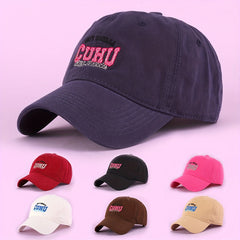 Vintage Washed Cotton Baseball Cap Solid Embroidery Dad Hat Adjustable Unisex
