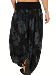 Floral Print Baggy Pants High Waist Harem Pants