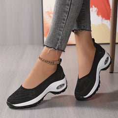 Women's Lace Air Cushion Walking Shoes Breathable Outdoor Casual Sneakers