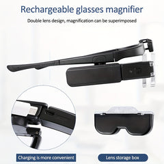 Adjustable Head-mounted Magnifier 4.5X LED Light Rechargeable