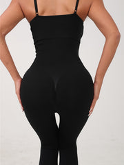 Tummy Control Yoga Jumpsuit Slim Fit Crew Neck Bodysuit