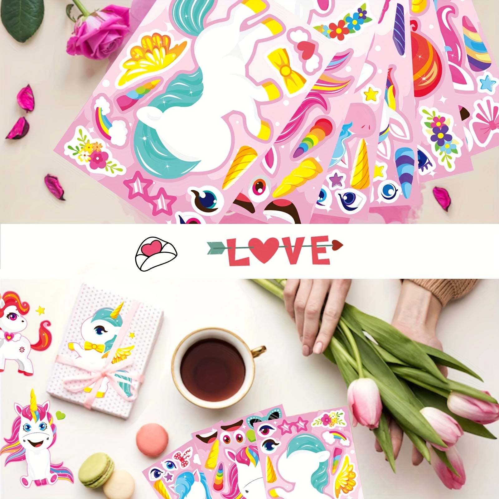 Custom Unicorn Stickers for Toddlers - Party Favors & Activities