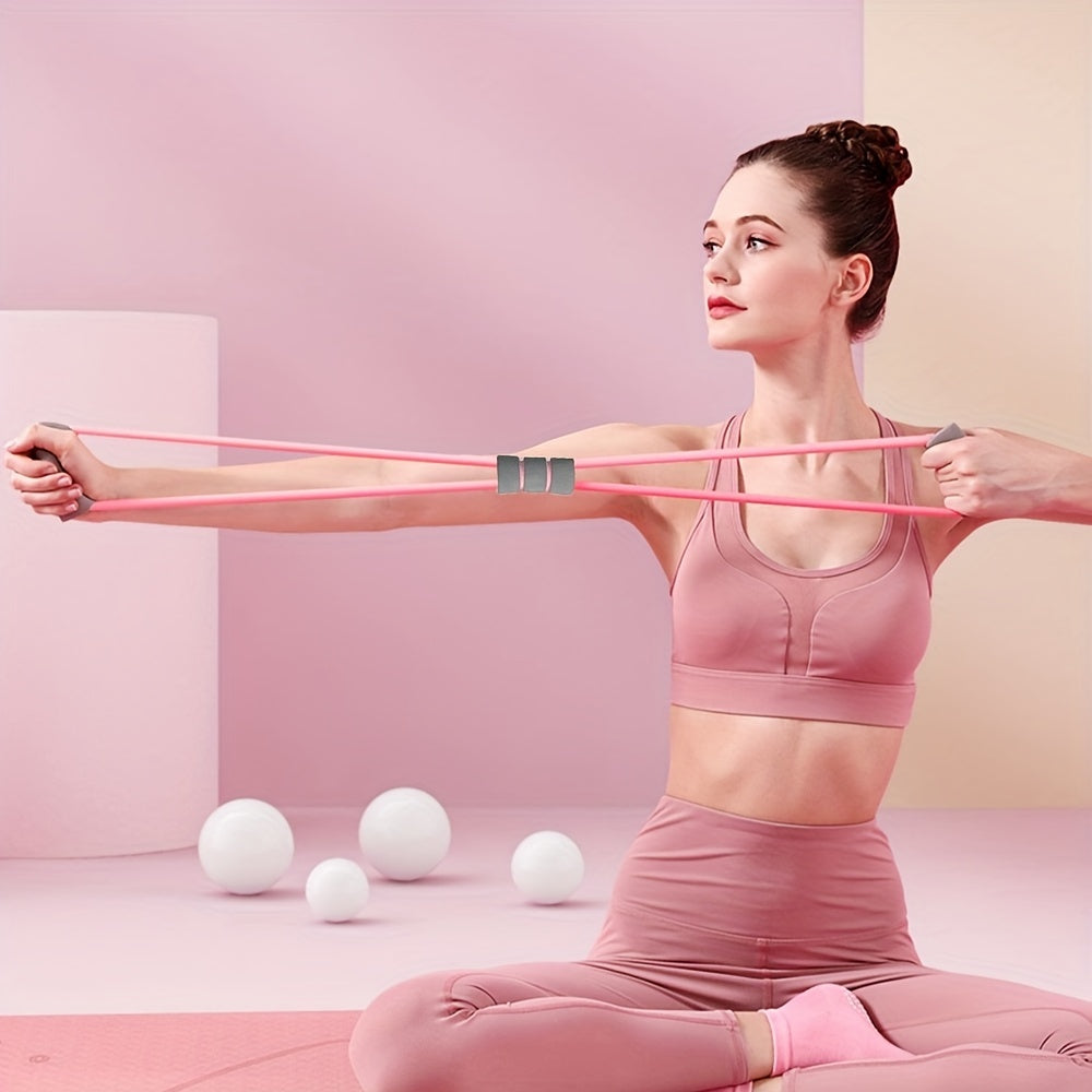 8 Shaped Yoga Tension Belt for Full Body Training - Rubber Resistance Band