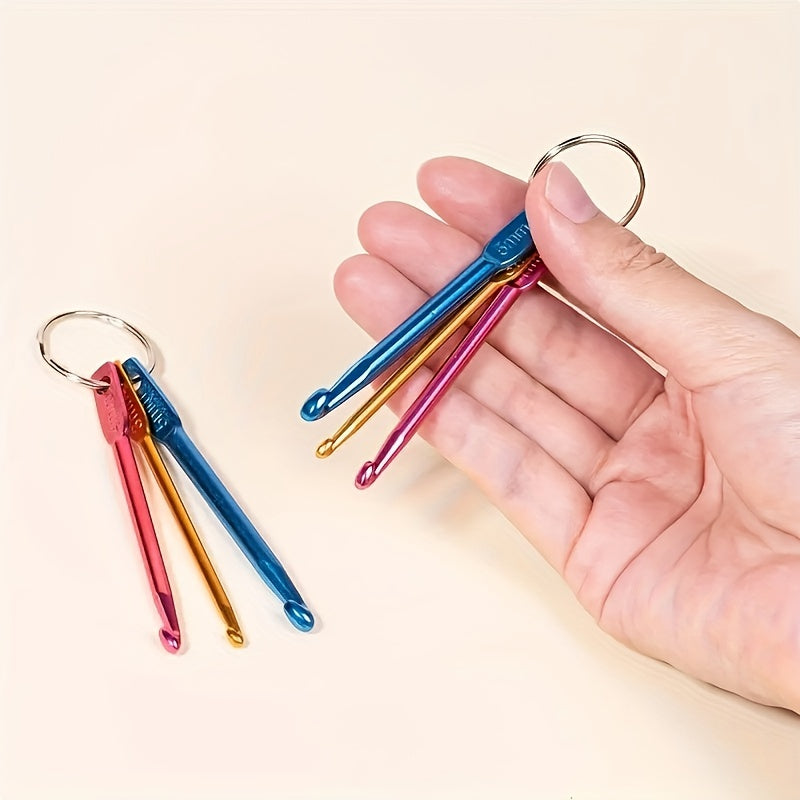 3pcs Aluminum Crochet Hook Set 5mm Yarn Weaving Craft DIY Tool