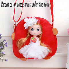 Kids Doll Decor Crossbody Bag with Wide Strap