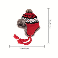 Ear Protection Plush Knited Wool Cap for Men and Women