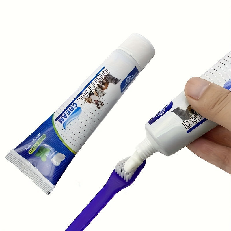Pet Cleaning Set: Dog Toothpaste, Double-Headed Toothbrush, Finger Cover Brush