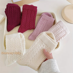 Textured Twist Mid Tube Socks Women's Stockings