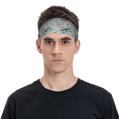 Men's Non Slip Grip Teal Headband for Gym & Running