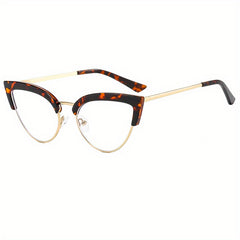 Triangle Metal Frame Clear Lens Glasses Anti Light Eyewear