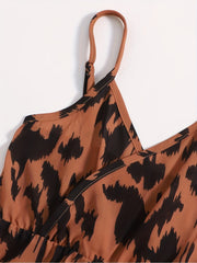 Leopard Print Cami Rompers Jumpsuits for Toddler Girls