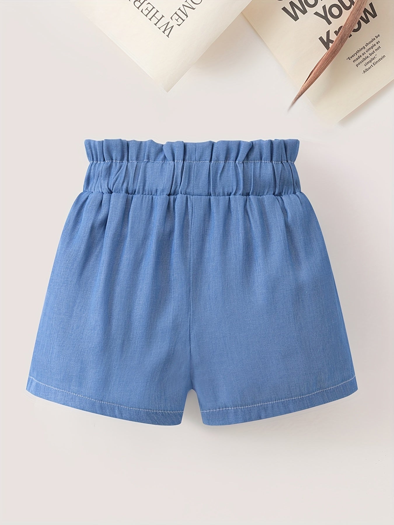 Toddler Girls Paperbag Waist Belted Shorts Set