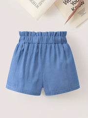 Toddler Girls Paperbag Waist Belted Shorts Set
