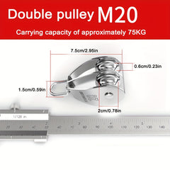 304 Stainless Steel Lifting Pulley Fixed Pulley Single/Double Wheel Hook Tool