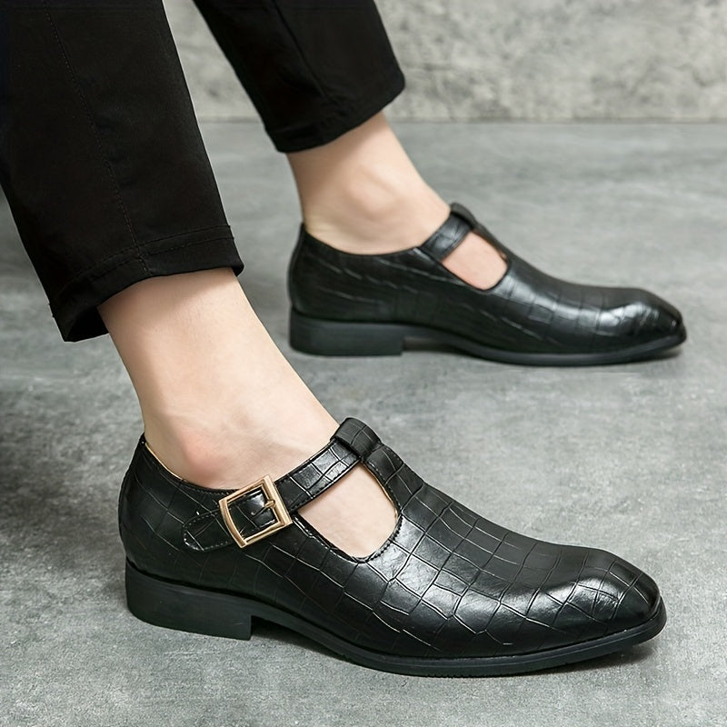 Men's Almond Toe Dress Sandals Buckle Loafers