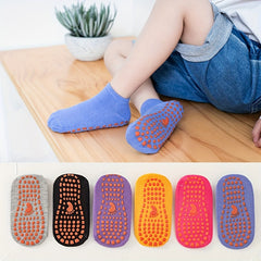 3 Pairs Kids Non-Slip Silicone Floor Socks for Trampoline Indoor Use