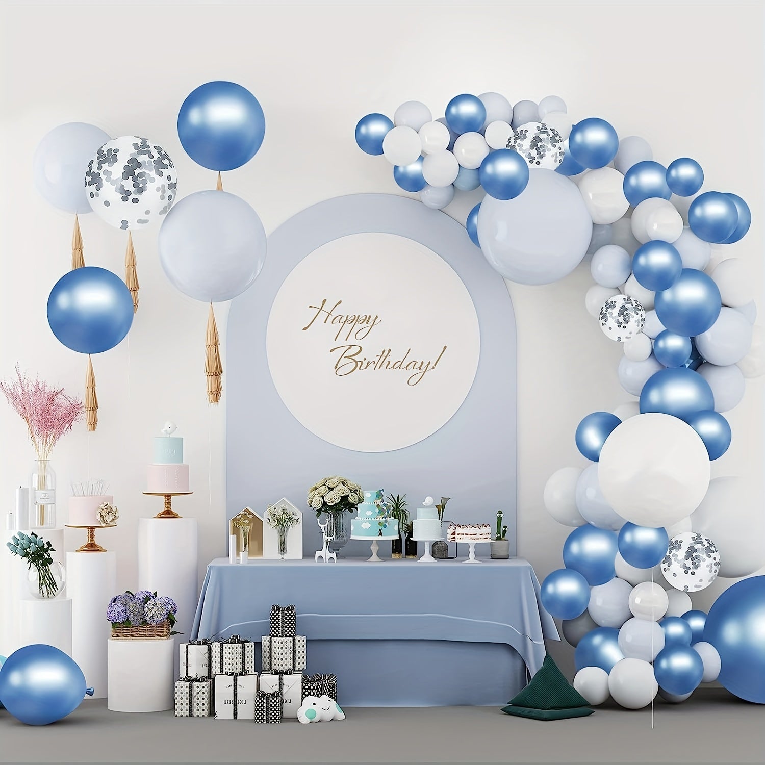 122pcs Metallic & Silvery Confetti Balloons for Party Decor