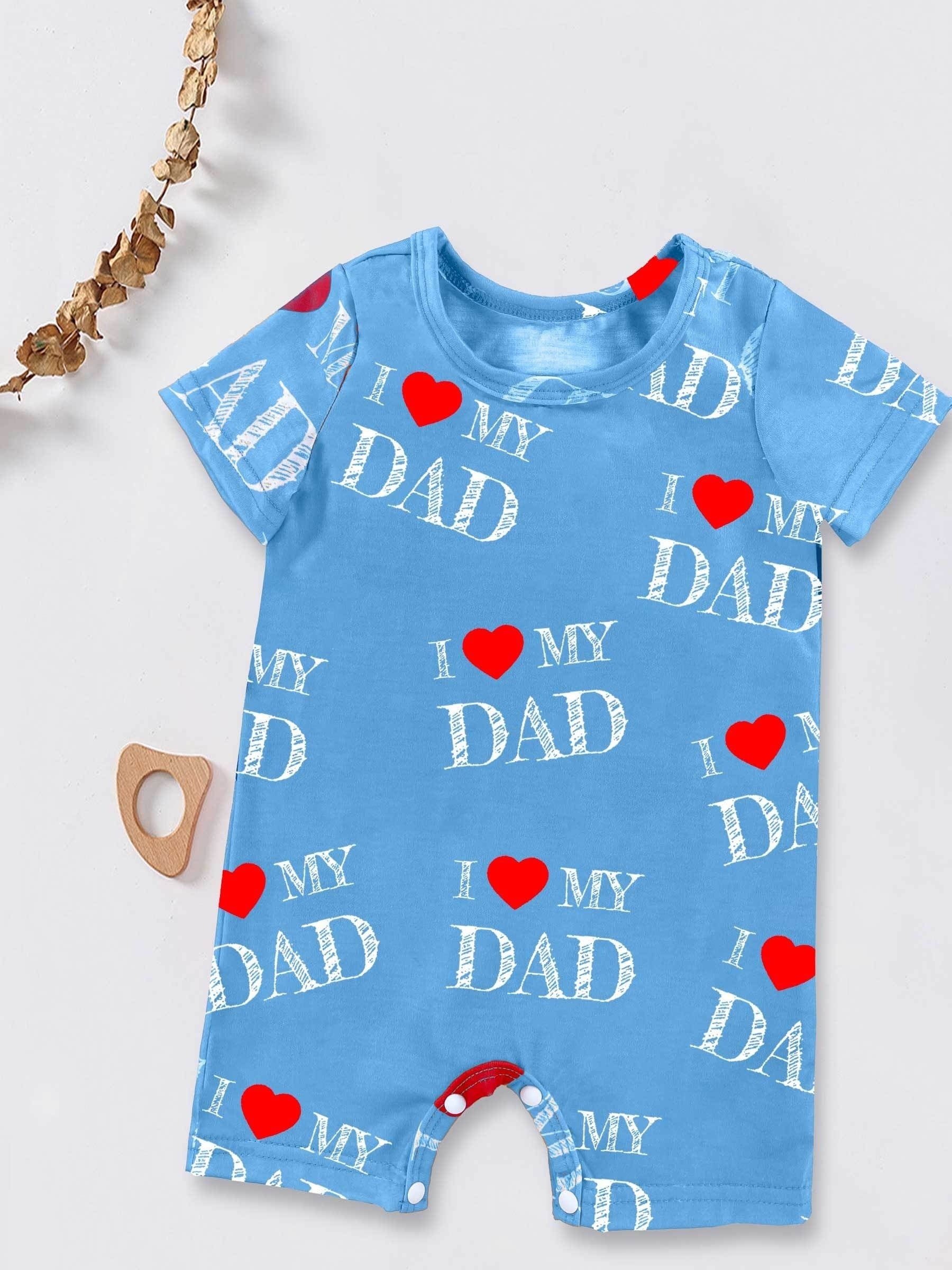 Baby Boys Casual I Love My Dad Romper Jumpsuit