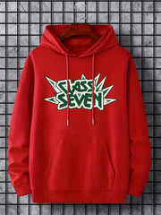 Men's Class Seven Print Hoodie Drawstring Hooded Sweatshirt
