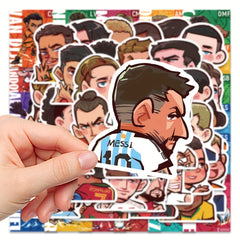 50pcs Soccer Player Stickers PVC Waterproof Decals for Phone Laptops Water Bottl