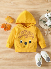 Cartoon Print Cotton Hooded Baby Set