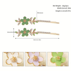 Rhinestone Flower Bobby Pin Head Jewelry Hair Accessories Small Gift