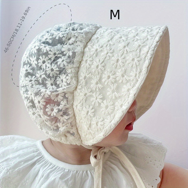 Baby Girls Floral Embroidered Hat - Cute Headwear for Outings