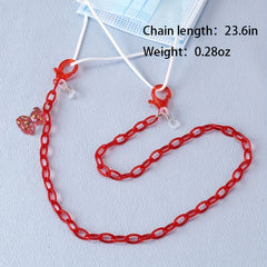 Adjustable Glasses Cord Acrylic Chain Bear Charm Anti Slip Accessory