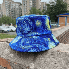 Sunshade Hat Fisherman Hat Starry Sky Oil Painting Breathable Hats