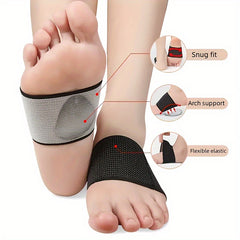 Copper Arch Support & Plantar Fasciitis Relief Bands with Gel Pads