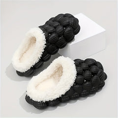 Men's Warm Bubble Slides with Fleece Causal Slippers