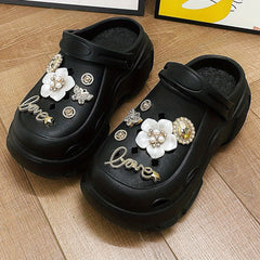 Women's Platform Clogs With Charms Outdoor Beach Garden Shoes