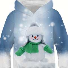Kids Christmas Snowman Hooded Sweatshirt