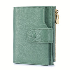 Women's Leather Bi-Fold Wallet with Zippered Coin Pocket