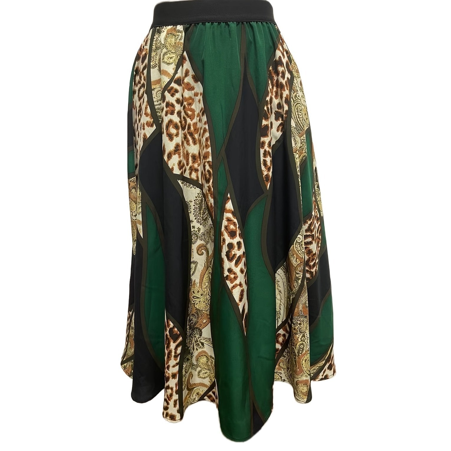 Casual All Over Print Pleated Skirt for Spring & Summer