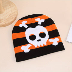 Knitted Hat with Skull Pattern for Men Women