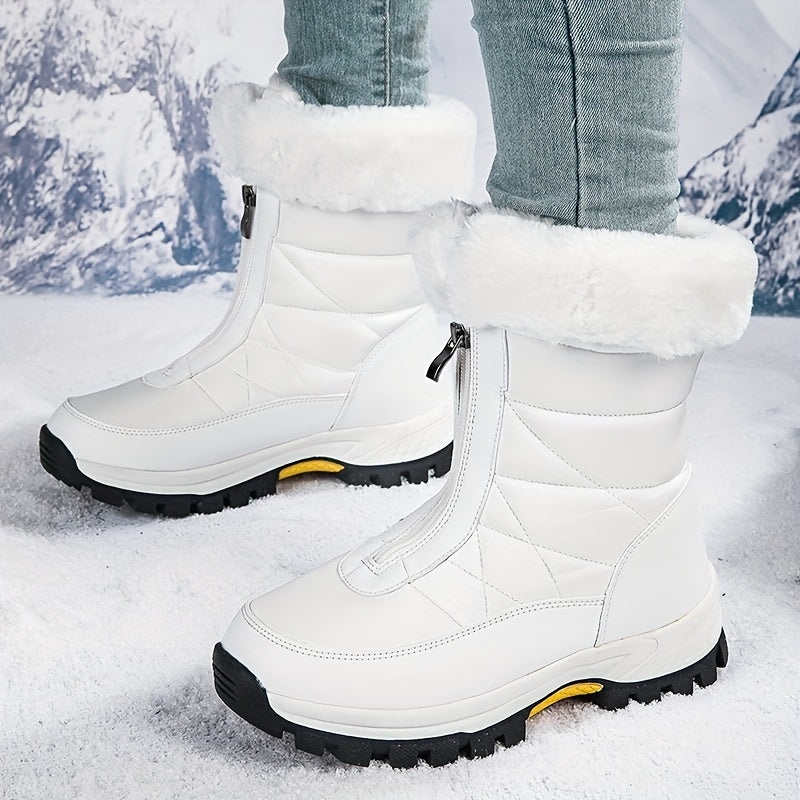 Women's Snow Boots Non Slip Warm Zipper Platform High Tube Boots