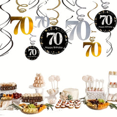 70th Birthday Spiral Ornament Golden