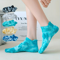 3 Pairs Tie Dye Short Socks Novelty & Funny Low Cut Sports Socks