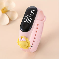 Cartoon Sun Bow Decor LED Silicone Watch For Kids