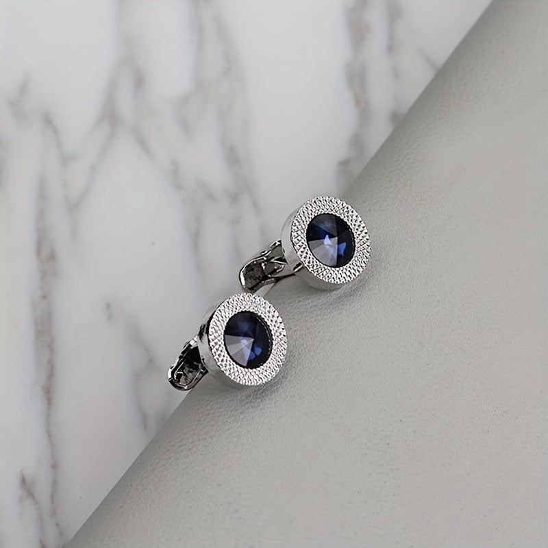 Crystal Cufflinks for Men Shirt Button Cuff Link Jewelry