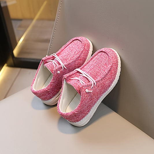 Girl's Solid Loafer Shoes Comfy Non Slip Soft Sole Sneakers