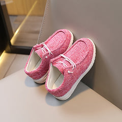 Girl's Solid Loafer Shoes Comfy Non Slip Soft Sole Sneakers