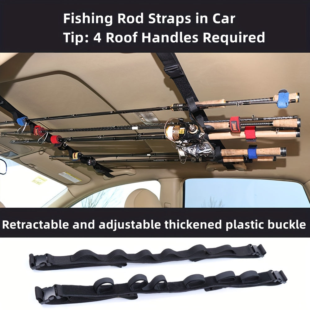4pcs Fishing Rod Fixed Straps Set Car Fishing Rod Storage Outdoor Fishing