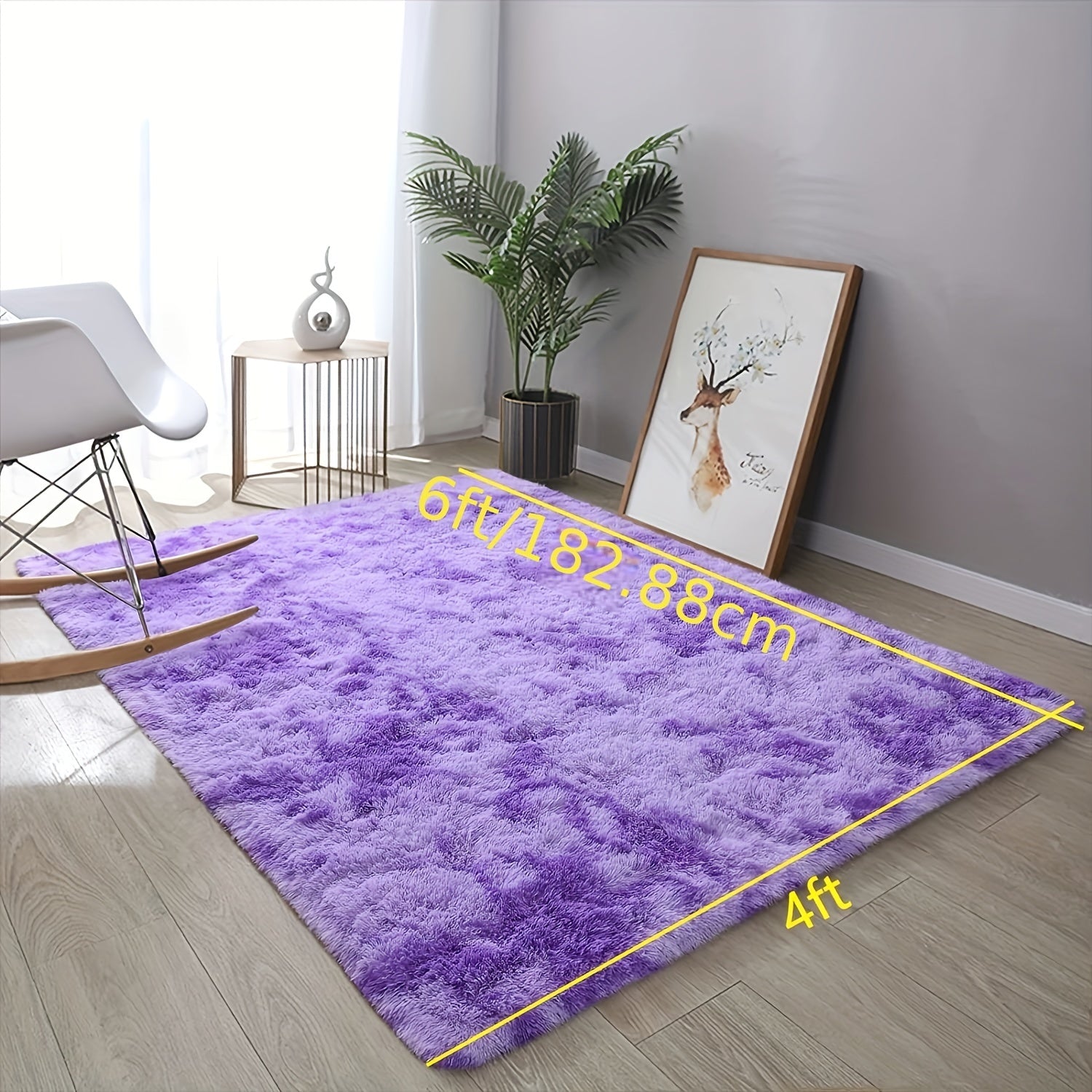 Tie Dye Soft Shaggy Rug 4x6 Feet