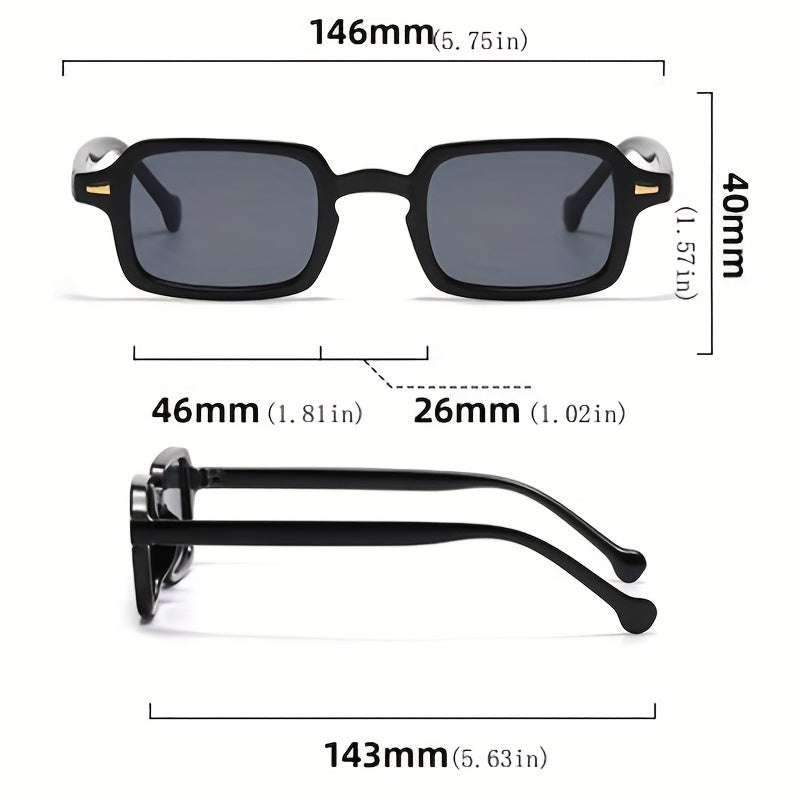 Rectangle Frame Sunglasses Gradient Lens Vintage Outdoor Eyewear UV400