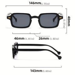 Rectangle Frame Sunglasses Gradient Lens Vintage Outdoor Eyewear UV400