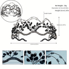 Crystal Crown Hair Hoop Mesh Beaded Hairbands Wedding Bridal Tiaras