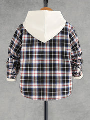 Boys Plaid Button Down Shirts Long Sleeve Spring Fall Outwear Jacket