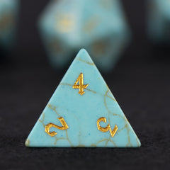 7pcs Green Emerald Dices Minimalist Style for Board Games